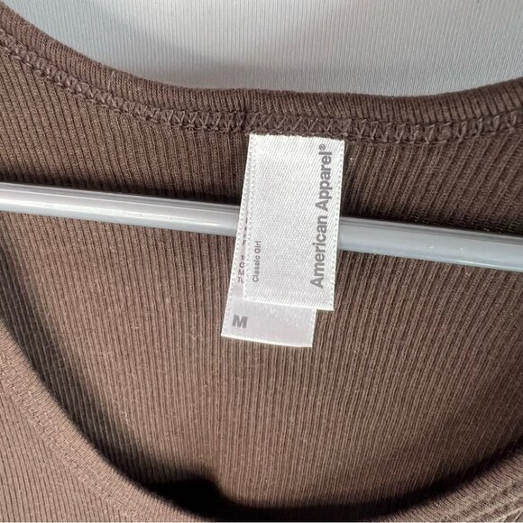 American apparel Rockaganza tank top brown graphic front stars pattern ribbed - Picture 8 of 10